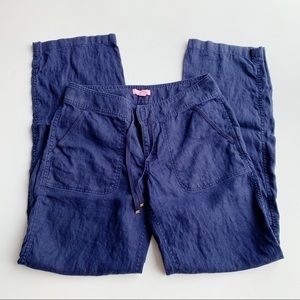 Lilly Pulitzer Galley Pants True Navy Linen Size 2